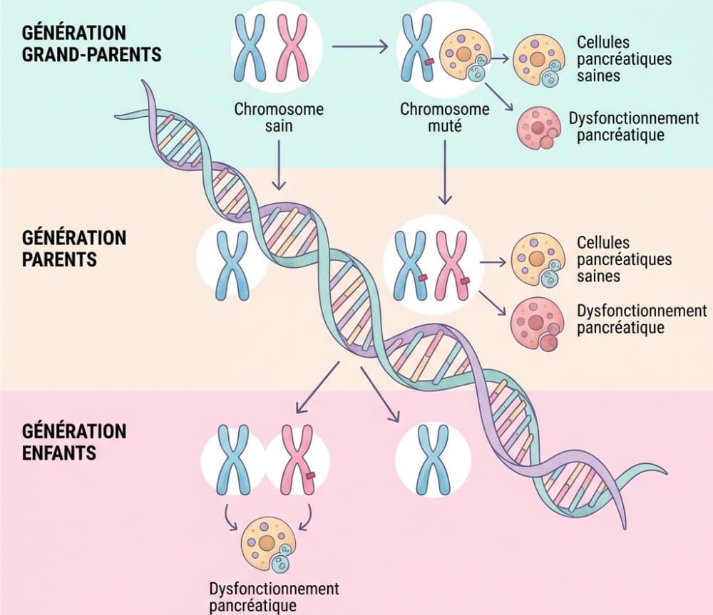Diabète héréditaire transmission des gènes