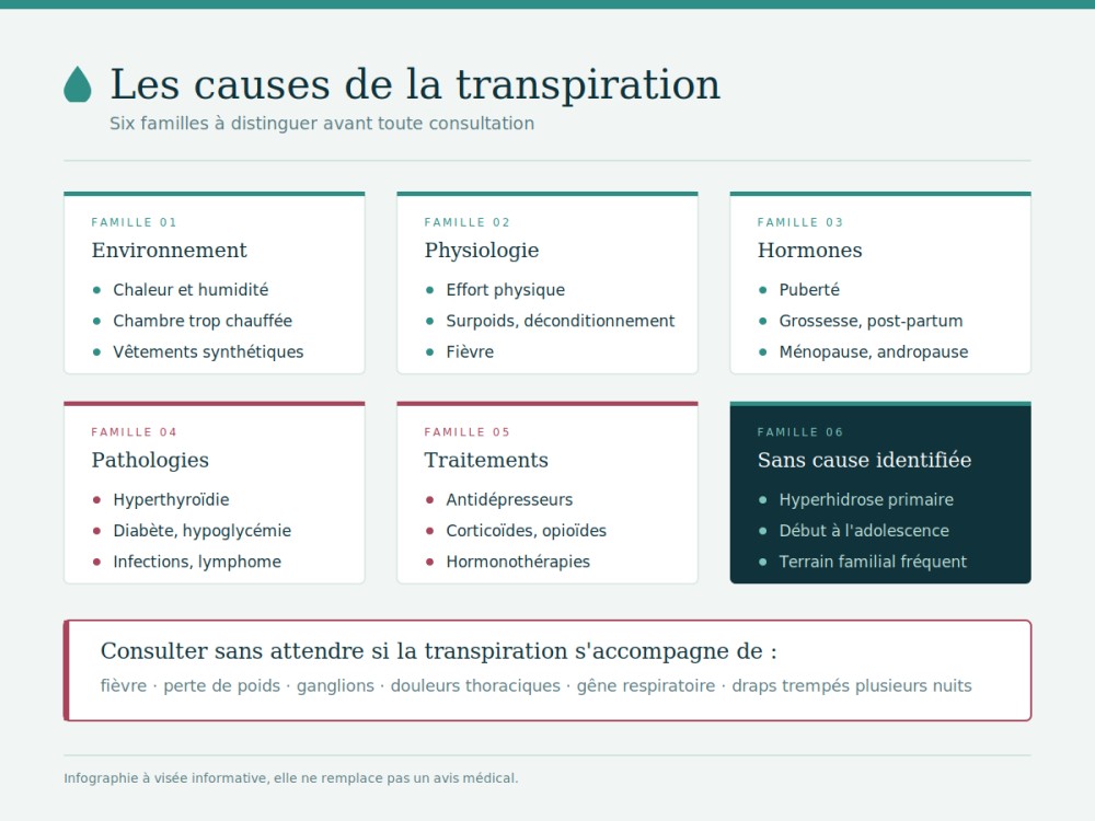 Infographie causes transpiration